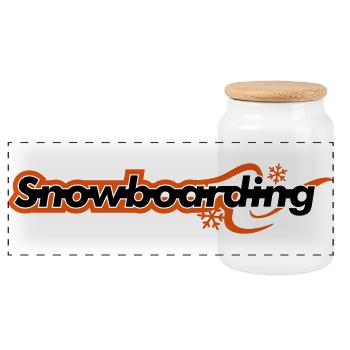 Snowboarding - Panorama Keksdose mit Holzdeckel - Weiß - Vorne