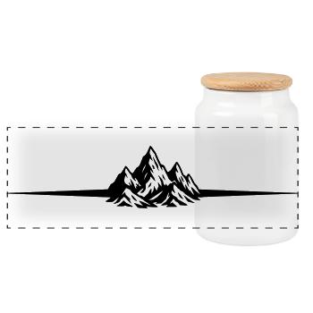 Berge Symbol Alpen - Panorama Keksdose mit Holzdeckel - Weiß - Vorne