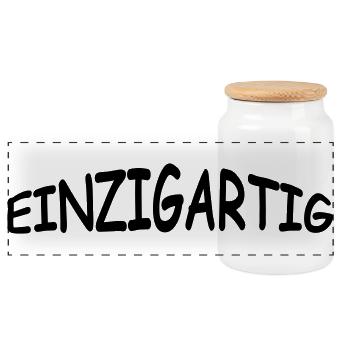einzigartig - Panorama Keksdose mit Holzdeckel - Weiß - Vorne