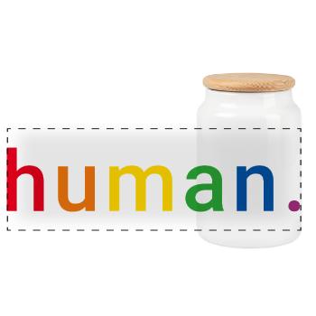 Human Rainbow Human Rights LGBTQ - Boîte à biscuits avec couvercle en bois - blanc - Devant