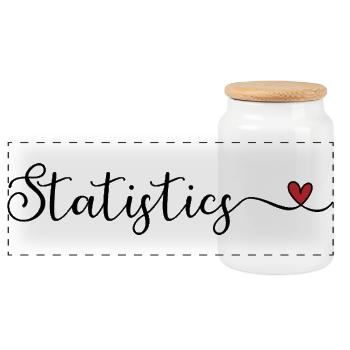 Ich liebe Statistik - Panorama Keksdose mit Holzdeckel - Weiß - Vorne