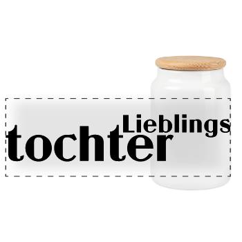 Fille préférée - Boîte à biscuits avec couvercle en bois - blanc - Devant