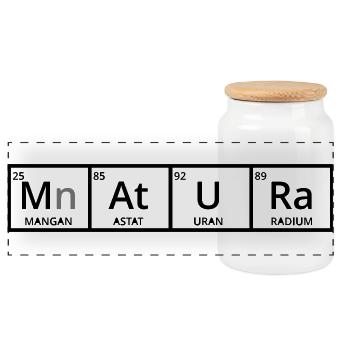 Matura - Periodic Table - Panoramic Cookie Jar with Wooden Lid - white - Front