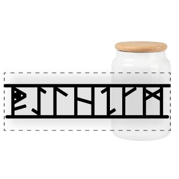Wilhelm - Panoramic Cookie Jar with Wooden Lid - white - Front