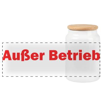 Außer Betrieb Geduldsfaden ist gerissen - Panorama Keksdose mit Holzdeckel - Weiß - Vorne