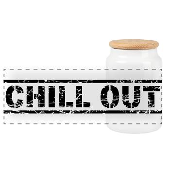Chill Out - Panoramic Cookie Jar with Wooden Lid - white - Front