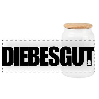 Biens volés - Boîte à biscuits avec couvercle en bois - blanc - Devant
