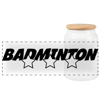 Badminton - Panorama Keksdose mit Holzdeckel - Weiß - Vorne