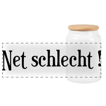Net_schlecht_logo - Boîte à biscuits avec couvercle en bois - blanc - Devant