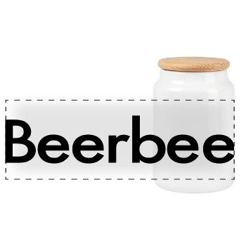 Beerbee Biertrinker Bierbiene Malle Spruch - Panorama Keksdose mit Holzdeckel - Weiß - Vorne