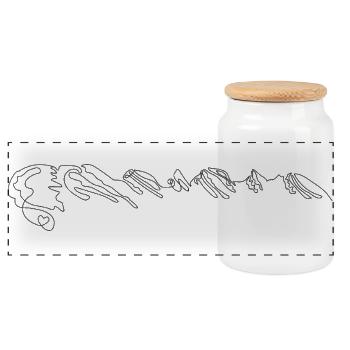 V75504-Churfirsten3D-Large - Panoramic Cookie Jar with Wooden Lid - white - Front