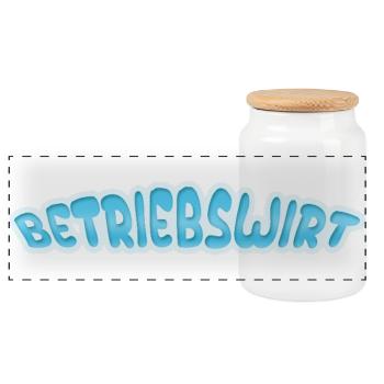 Job Business Economist - Panoramic Cookie Jar with Wooden Lid - white - Front
