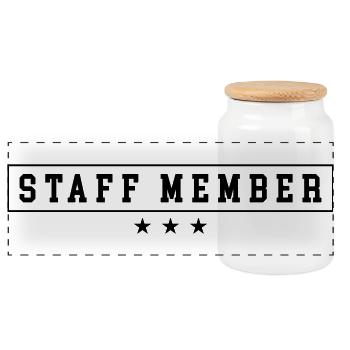 Staff Member - Panorama Keksdose mit Holzdeckel - Weiß - Vorne