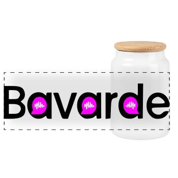 Bavarde - Boîte à biscuits avec couvercle en bois - blanc - Devant