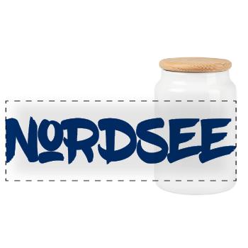 Nordsee - Watt - Gezeiten - Deutsches Meer - Panorama Keksdose mit Holzdeckel - Weiß - Vorne
