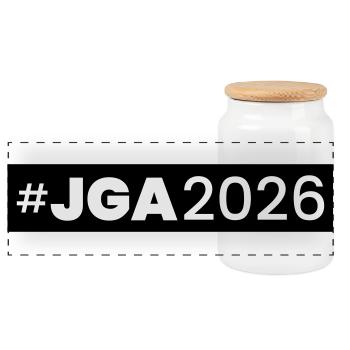 Jga 2026 Enterrement de vie de garçon - Boîte à biscuits avec couvercle en bois - blanc - Devant
