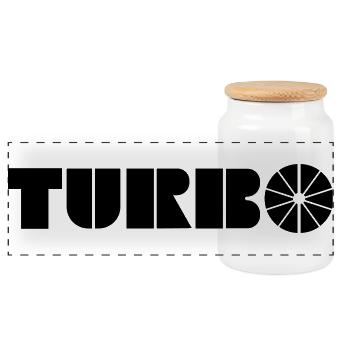 Turbo - Panorama Keksdose mit Holzdeckel - Weiß - Vorne