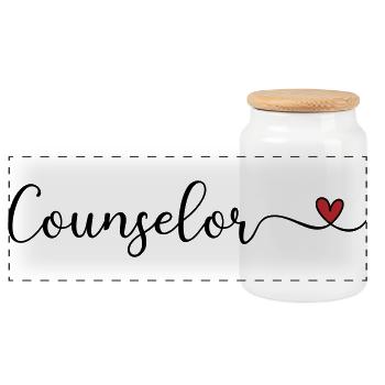 Conseiller au cœur - Boîte à biscuits avec couvercle en bois - blanc - Devant