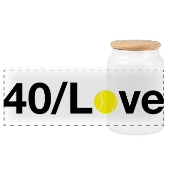 Tennis Tennis Jeu - Boîte à biscuits avec couvercle en bois - blanc - Devant