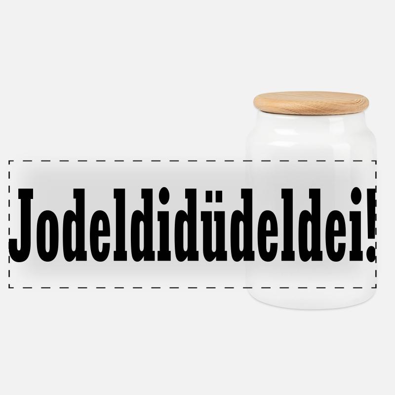 jodeldidüdeldei - Panoramic Cookie Jar with Wooden Lid - white