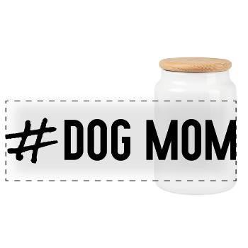 # Dog Mom - Panoramic Cookie Jar with Wooden Lid - white - Front