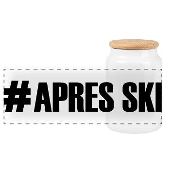 Ski, ski, skiing, après ski, freeski, winter - Panoramic Cookie Jar with Wooden Lid - white - Front