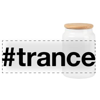 TRANCE Hashtag - Panoramic Cookie Jar with Wooden Lid - white - Front