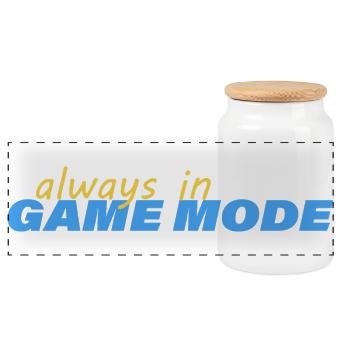 ALWAYS IN GAME MODE - Panorama Keksdose mit Holzdeckel - Weiß - Vorne