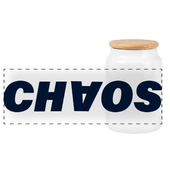 CHAOS - Panorama Keksdose mit Holzdeckel - Weiß - Vorne