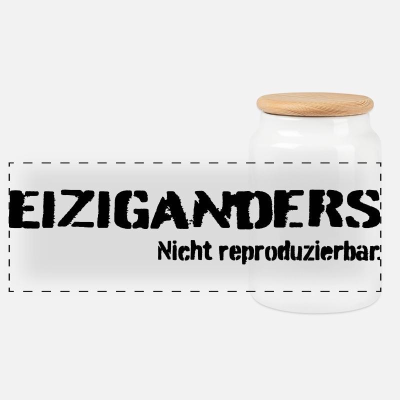 Einziganders - Panorama Keksdose mit Holzdeckel - Weiß