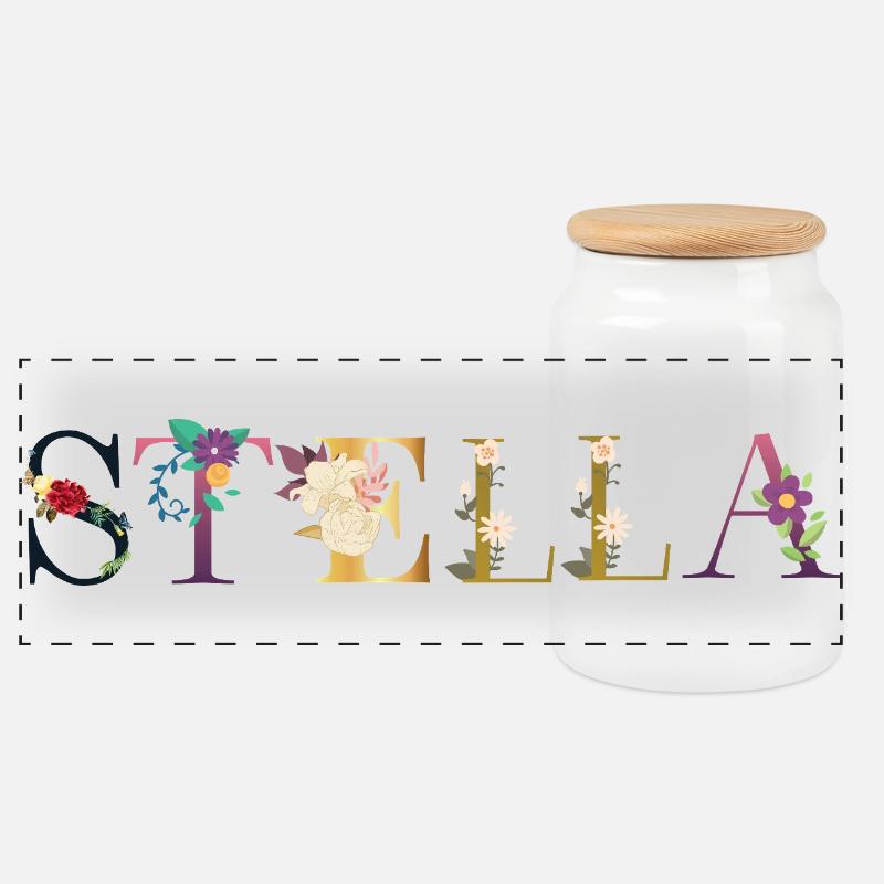 Stella - Panorama Keksdose mit Holzdeckel - Weiß