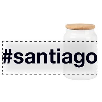 SANTIAGO Hashtag Chili - Boîte à biscuits avec couvercle en bois - blanc - Devant
