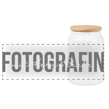 Fotografin mit Herz und Seele - Panorama Keksdose mit Holzdeckel - Weiß - Vorne