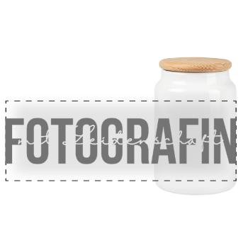 Photographer with passion - Panoramic Cookie Jar with Wooden Lid - white - Front