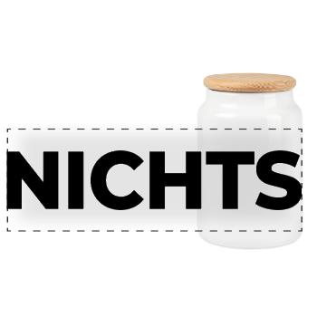 Nichts - einfach nix | Garnichts | Geschenk - Panorama Keksdose mit Holzdeckel - Weiß - Vorne