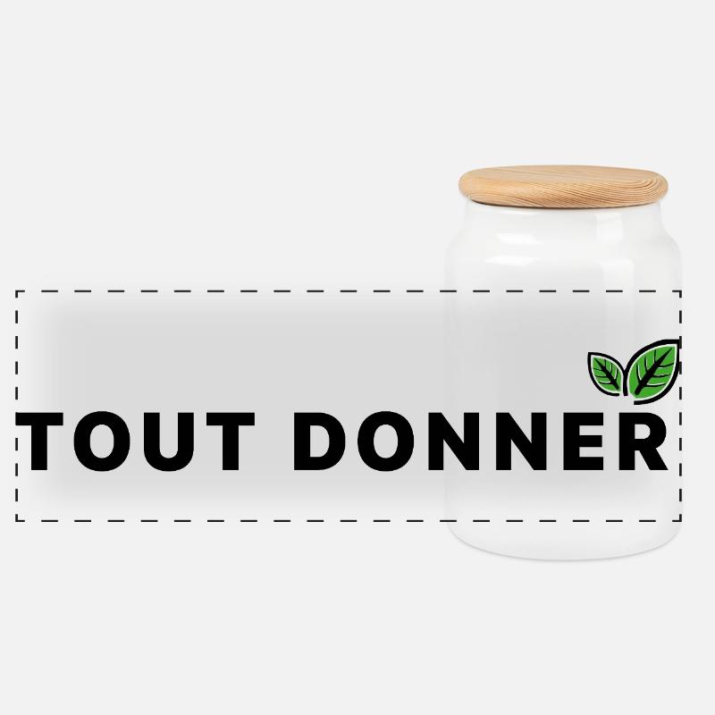 Tout_donner_ecologie - Panorama Keksdose mit Holzdeckel - Weiß