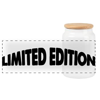 Limited edition - Panoramic Cookie Jar with Wooden Lid - white - Front