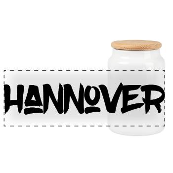 Hannover - Niedersachsen - Maschsee - Panorama Keksdose mit Holzdeckel - Weiß - Vorne