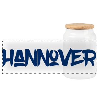 Hannover - Niedersachsen - Maschsee - Panorama Keksdose mit Holzdeckel - Weiß - Vorne