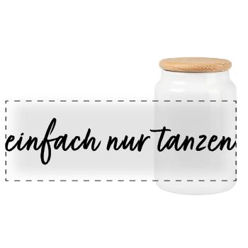 einfach nur tanzen Salsa Bachata Kizomba Swing - Panorama Keksdose mit Holzdeckel - Weiß - Vorne