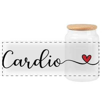 Cardio avec un cœur - Boîte à biscuits avec couvercle en bois - blanc - Devant