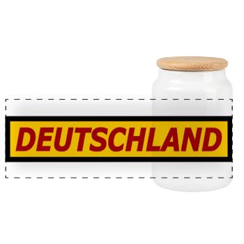 Deutschland Neon Retro Design - Panorama Keksdose mit Holzdeckel - Weiß - Vorne