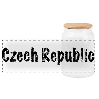 Czech Republic - Panorama Keksdose mit Holzdeckel - Weiß - Vorne