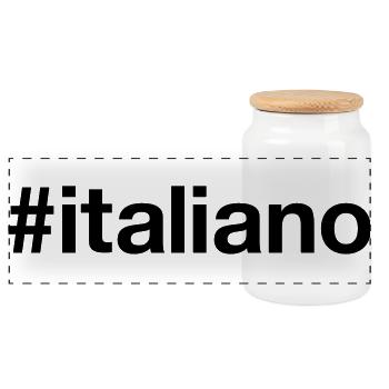 ITALIANO Hashtag I'm Italian Italy Italia - Panoramic Cookie Jar with Wooden Lid - white - Front