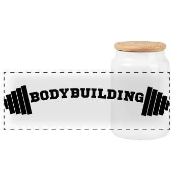La musculation - Boîte à biscuits avec couvercle en bois - blanc - Devant