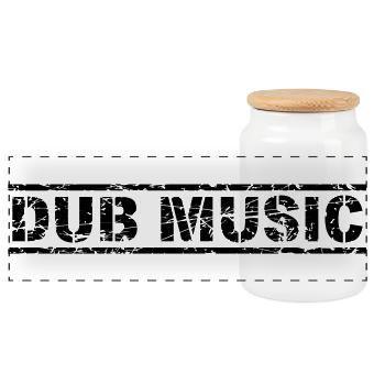 Musique dub - Boîte à biscuits avec couvercle en bois - blanc - Devant