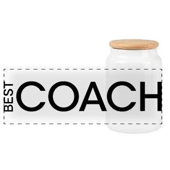 best coach bester trainer mannschaft symbol team - Panorama Keksdose mit Holzdeckel - Weiß - Vorne