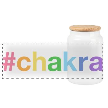 CHAKRA Hashtag - Panorama Keksdose mit Holzdeckel - Weiß - Vorne