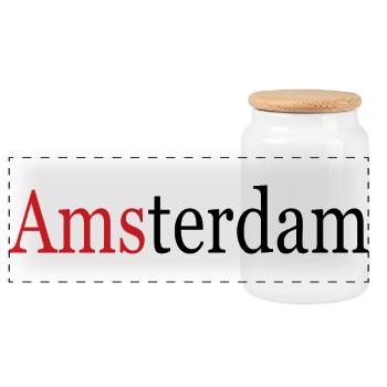 Amsterdam - Panoramic Cookie Jar with Wooden Lid - white - Front
