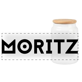 Prénom Moritz - Boîte à biscuits avec couvercle en bois - blanc - Devant